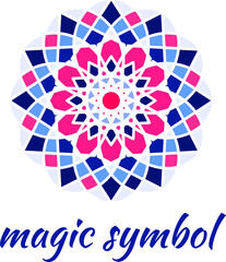 Vector logo design template - abstract icon. Decorative symbol with geometric ornament.