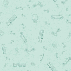 Means of transportation with texture vector seamless repeat pattern print background