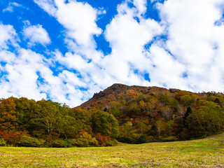 Autumn mountain on a sunny day (Zao, Yamagata, Japan)