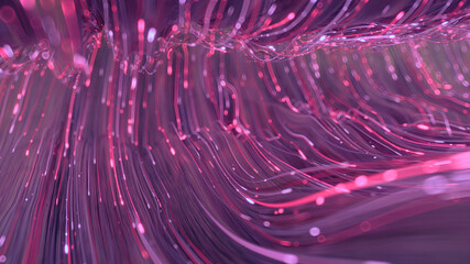 Pink magic light trails 3D render © gonin