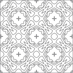 Vector pattern with symmetrical elements . Repeating geometric tiles from striped elements. black patterns.