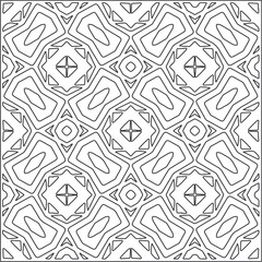 Vector pattern with symmetrical elements . Repeating geometric tiles from striped elements. black patterns.