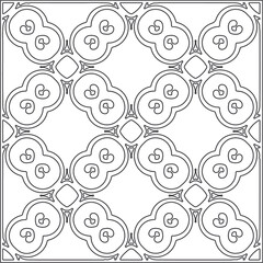 Vector pattern with symmetrical elements . Repeating geometric tiles from striped elements. black patterns.