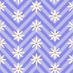 Abstract Pastel Zigzag Background Minimal Flowers Seamless Pattern Trendy Fashion Colors Basic Concept Design