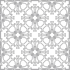 floral pattern background.Repeating geometric pattern from striped elements.  Black pattern. 