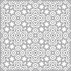 floral pattern background.Repeating geometric pattern from striped elements.  Black pattern. 
