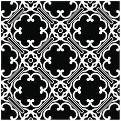 Seamless vector pattern in geometric ornamental style. Black  pattern.Design element for prints, backgrounds, template, web pages and textile pattern. Geometric art.
