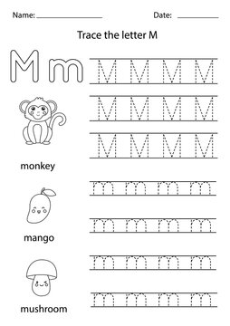 Learning English alphabet for kids. Letter m.