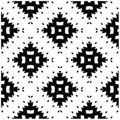 Seamless vector pattern in geometric ornamental style. Black  pattern.Design element for prints, backgrounds, template, web pages and textile pattern. Geometric art.