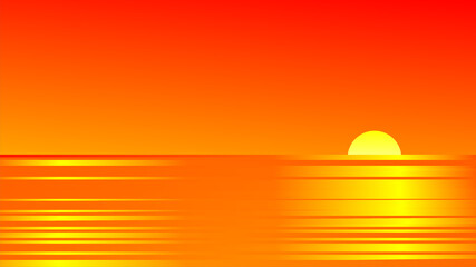 Beautiful sunset in summer illustration vector