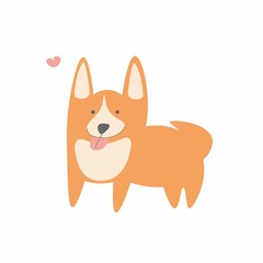 Cute corgi. Cartoon vector illustration