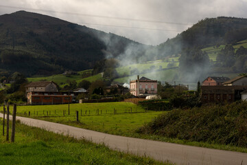 Rural landscape of Lugo, Galicia. High quality photo