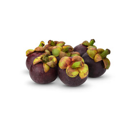 Mangosteen, famous fruit in Thailand on a white background