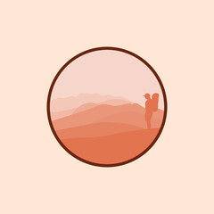Mountain illustration, outdoor adventure. Vector graphic for t-shirt and other uses.