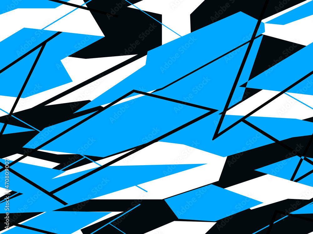 Poster seamless geometric pattern of shapes and lines on a dark background. modern camo. racing background.