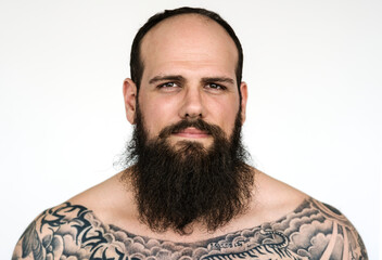 Obraz premium Worldface-American man in a white background