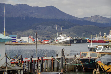 Panoramic scenic nature landscape scenery in Ushuaia, Patagonia in Terra del Fuego National Park in...