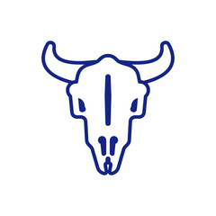 Cow skull sign tattoo isolated. vector illustration