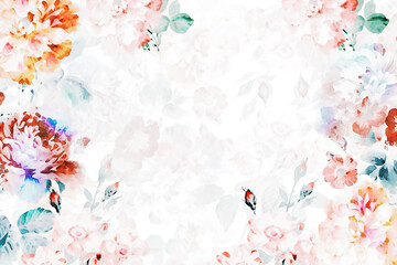 Beautiful watercolor flower bouquet illustration