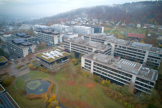 City of Z&uuml;rich with campus Irchel of University of Z&uuml;rich UZH on a rainy Saturday autumn morning. Photo taken November 13th, 2021, Zurich, Switzerland.