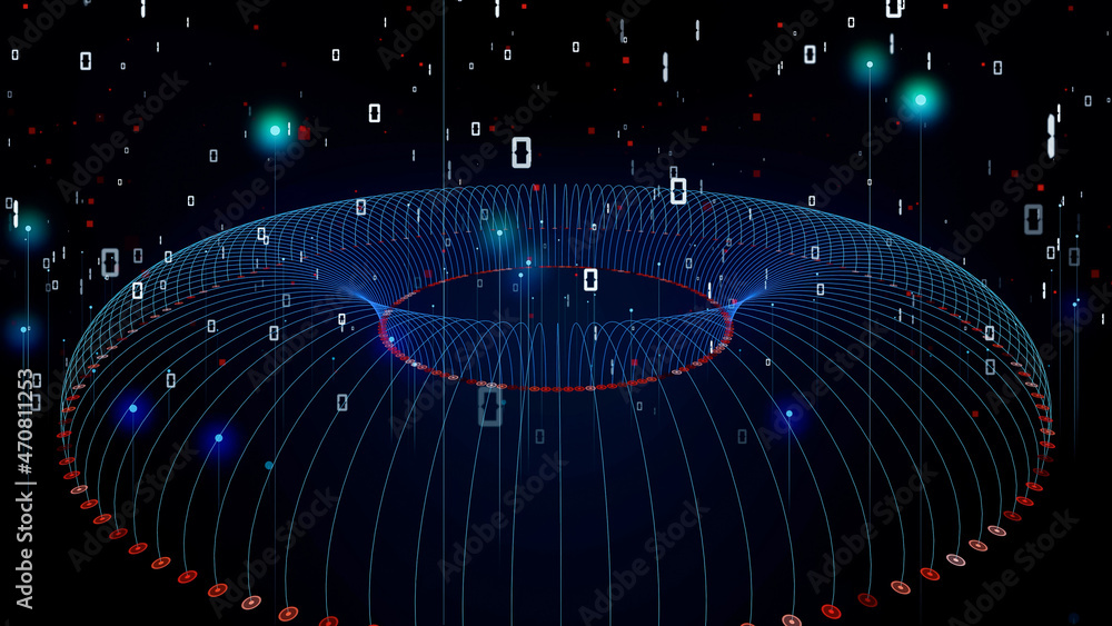 Aufkleber communication network concept. digital transformation.