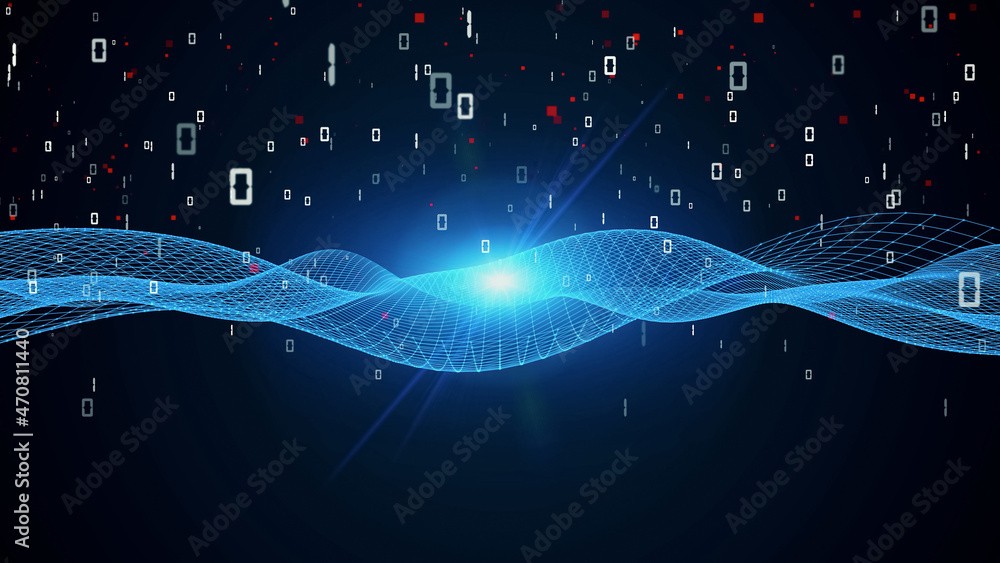 Poster communication network concept. digital transformation.