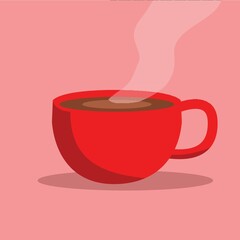 red hot cup with smoke illustration vector design