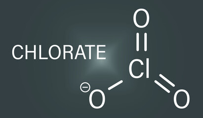 Chlorate anion, chemical structure. Skeletal formula.	
