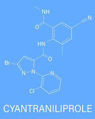 Cyantraniliprole insecticide molecule (ryanoid class). Skeletal formula.	