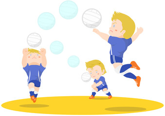 バレーボール　レシーブ　トス　スパイク　男子