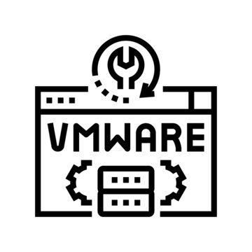 vmware data recovery line icon vector. vmware data recovery sign. isolated contour symbol black illustration