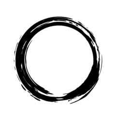 黒色の和風なイメージの線の円の素材