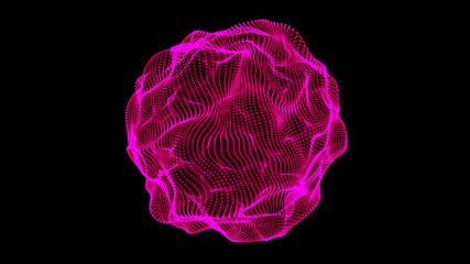 Fototapeta premium Abstract 3d sphere made of dots. Particles of a sphere. Futuristic technology style. particles in the shape of a ball.