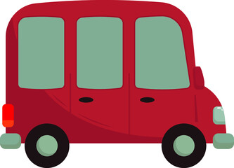 Bright bus. Drawing for children. Cartoon cars.