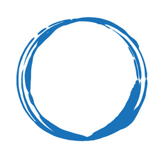 青色の和風なイメージの線の円の素材