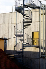 outdoor stairs outside factory building