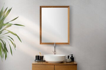 Modern wash basin bathroom interior design - obrazy, fototapety, plakaty