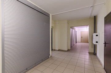 Russia, Moscow- May 05, 2020: interior public place, house entrance. doors, walls, staircase corridors