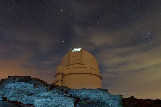 Night photography at the Calar Alto observatory in Almeria.
