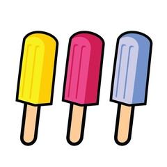 delicious colorfull ice cream collection set vector design 