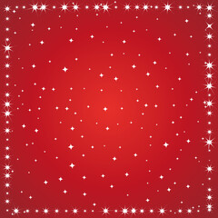 Red starry sky and stars border. Vector marketing background.