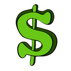 Dollar sign. Business and finance concept. Vector illustration in doodle style.