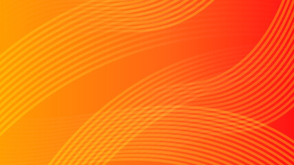 Modern wave curve abstract presentation background. Abstract bright orange color stripe pattern with geometric elements. Orange background. Vector illustration design