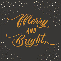 Obraz na płótnie Canvas Merry and bright Christmas card