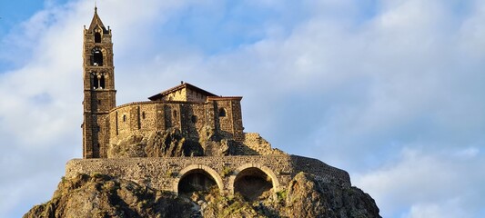 Panoramic view of the church Saint Michel d Aiguilhe - Le Puy en Velay