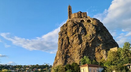 Panoramic view of the church Saint Michel d Aiguilhe - Le Puy en Velay