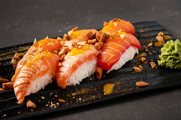 japanese food on the black stone