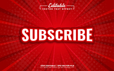 Subscribe button editable 3d text effect design
