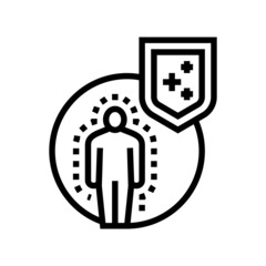 Fototapeta body immunity defense line icon vector. body immunity defense sign. isolated contour symbol black illustration obraz