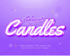 Advent Candles editable text effect 3d style Vector